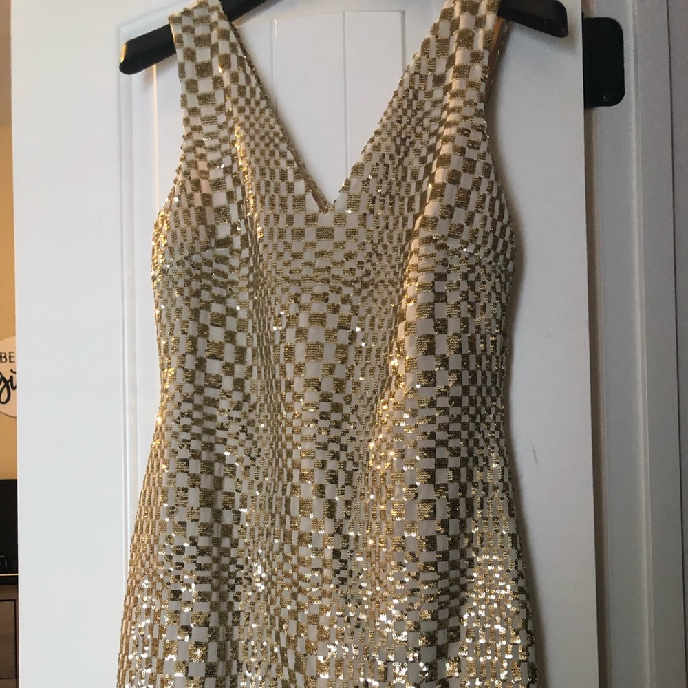 Gold Sequin Dress.